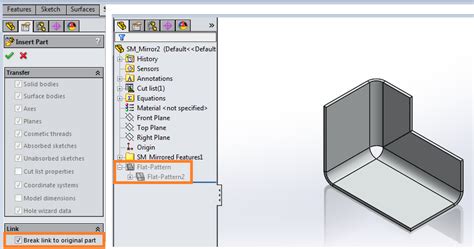 unable to mirror sheet metal part in solidworks 2019|solidworks mirror component not flipped.